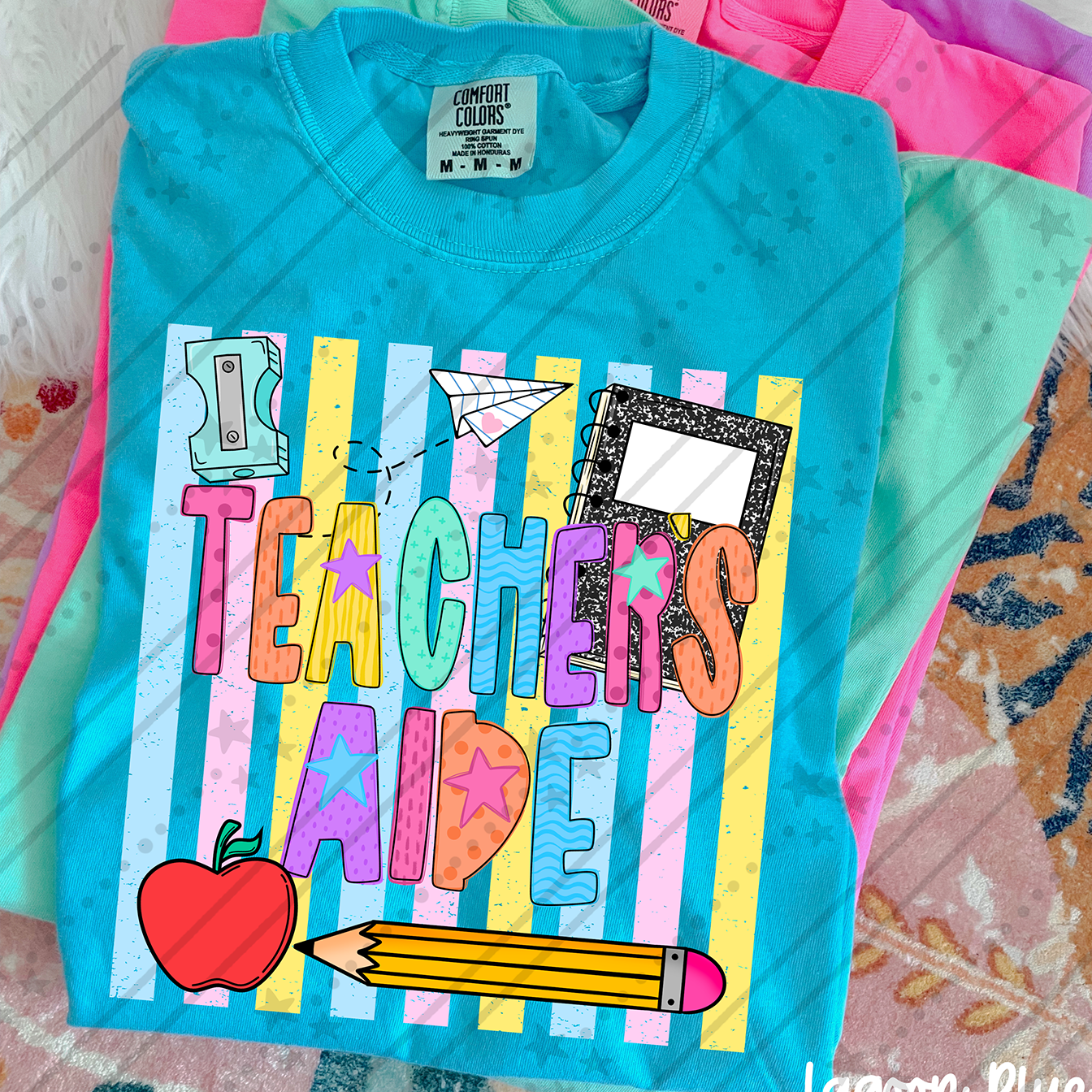 Teacher's Aide School Stripes ~ CCo26 ~ DTF Transfer