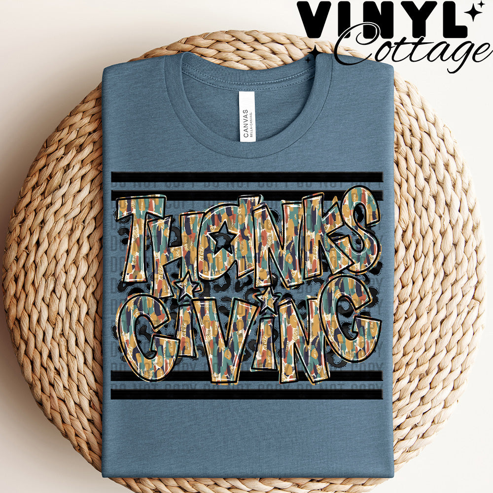 Leopard Fall Sayings ~ Thanksgiving ~ DTF Transfer