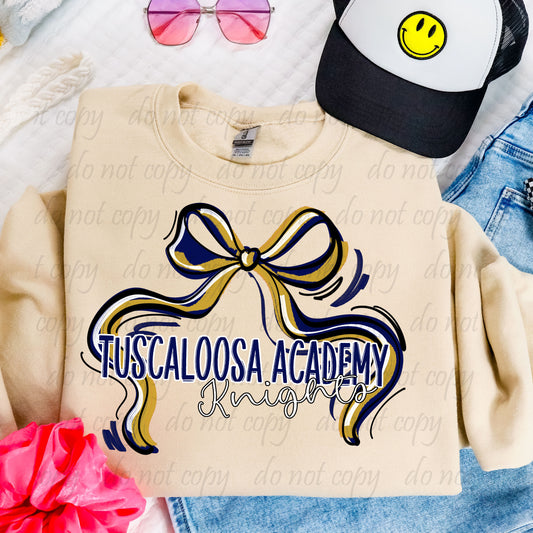 Tuscaloosa Academy Knights ~ Ribbon Mascots/Names ~ 25SAG ~ DTF Transfer