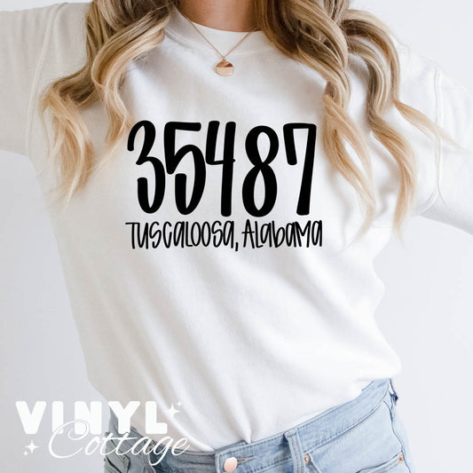35487 Tuscaloosa Alabama Zipcode ~ DTF Transfer