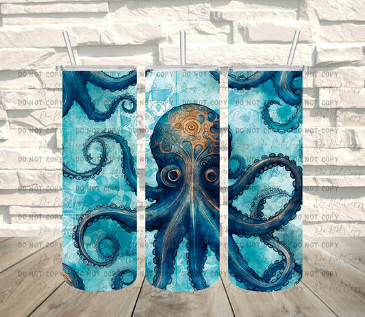 Blue Grunge Octopus ~ TW85