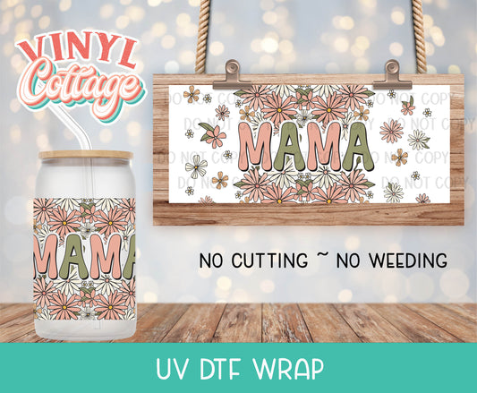 102UV ~  UV DTF Wrap ~ Retro Mama Floral