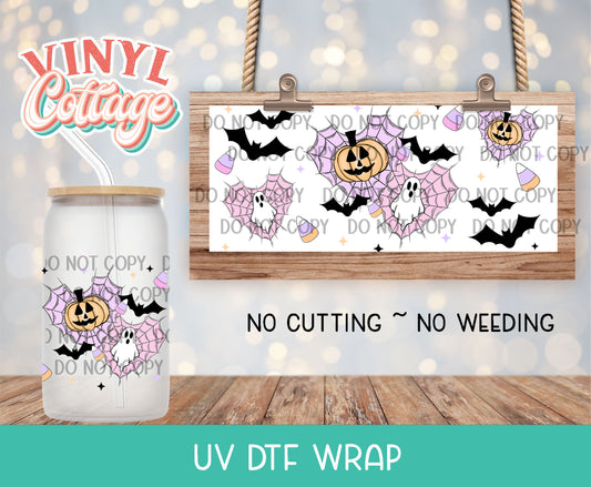 28UV  Ghost Pumpkin Web ~ UV DTF Wrap