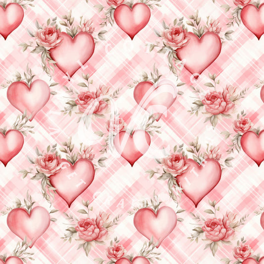Lovely Plaid Hearts ~ VAL125