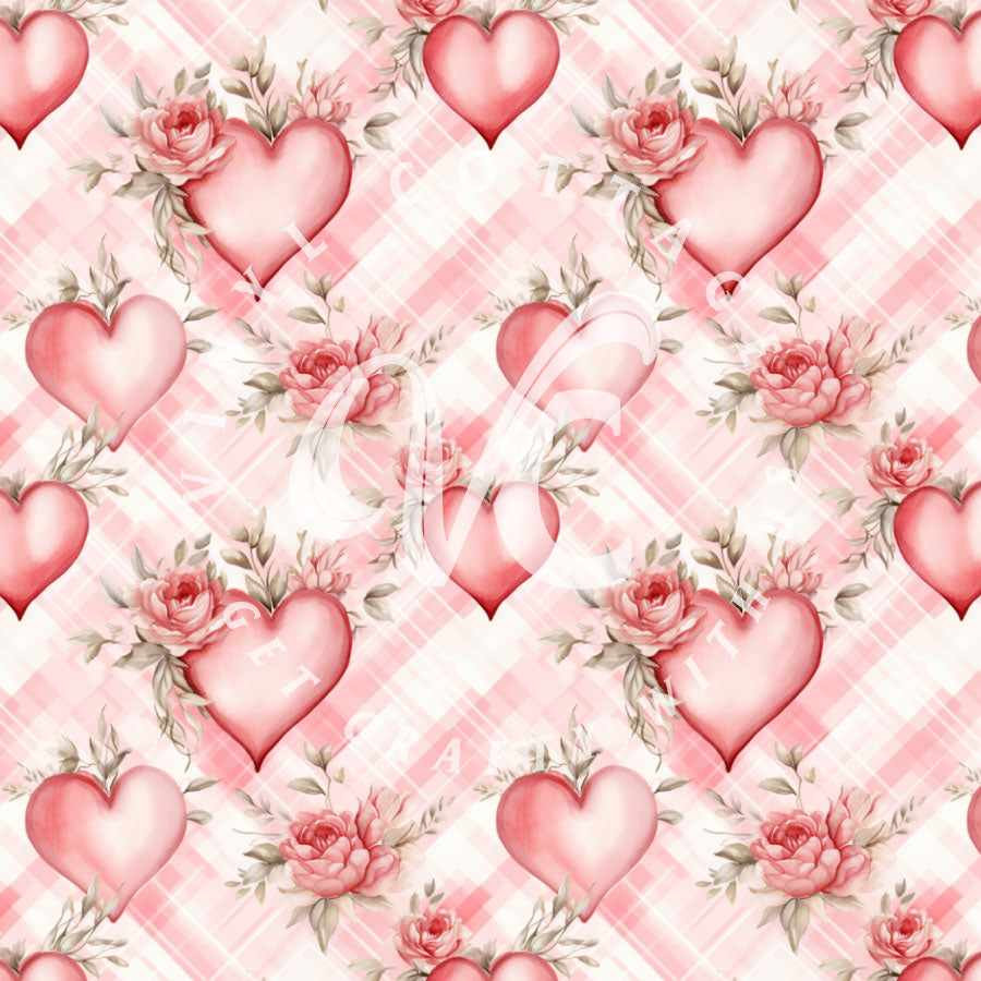 Lovely Plaid Hearts ~ VAL125