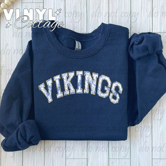 Vikings Blue Toile ~ DTF Transfer