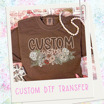 Vintage Floral Names Custom  ~ SAG26 ~ DTF Transfer