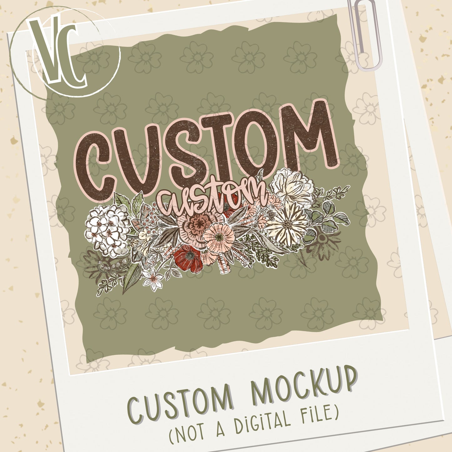 Design Fee/Mockup ~ Vintage Floral Name ~ SAG26