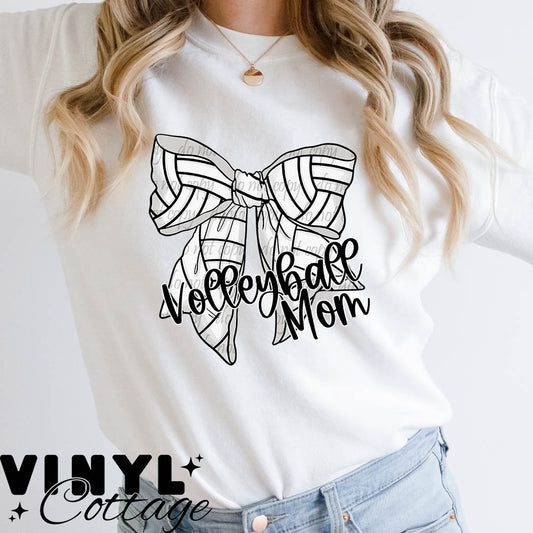 Volleyball Mom Coquette Bow ~ DTF Transfer