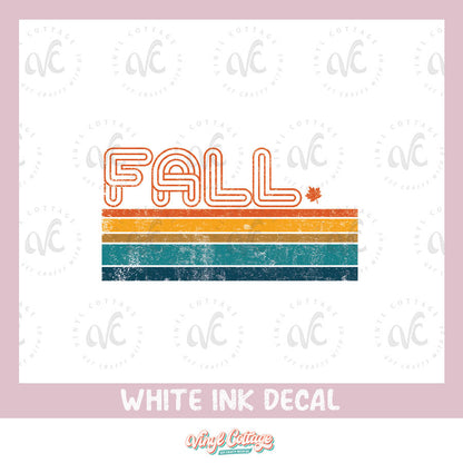 WC191 ~ White Ink Decal ~ Fall Stripes