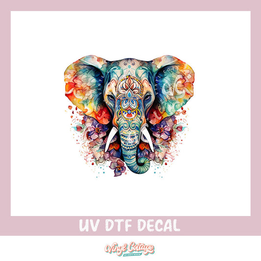 WC252~ UV DTF DECAL ~ Mandala Elephant