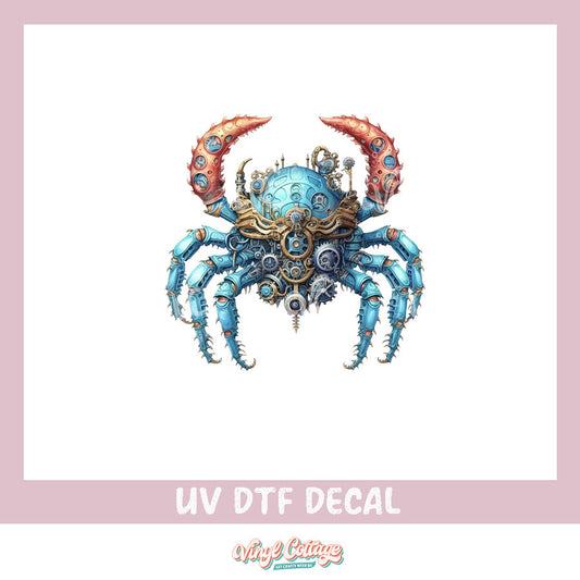 WC284 ~ UV DTF DECAL ~ Blue Crab Steampunk