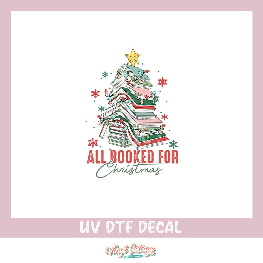 WC296 ~ UV DTF DECAL ~ All Booked for Christmas