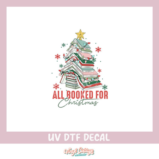 WC296 ~ UV DTF DECAL ~ All Booked for Christmas
