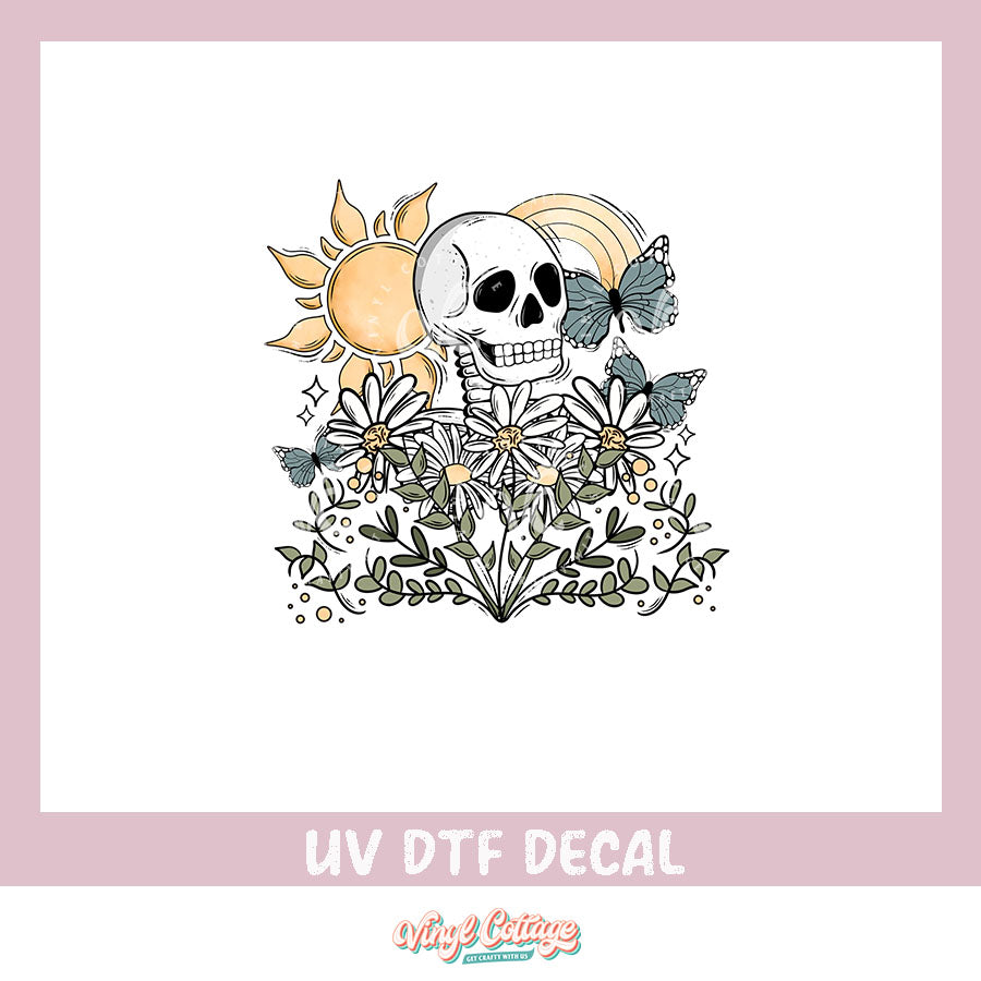 WC322~ UV DTF DECAL ~ Skellie Daisy