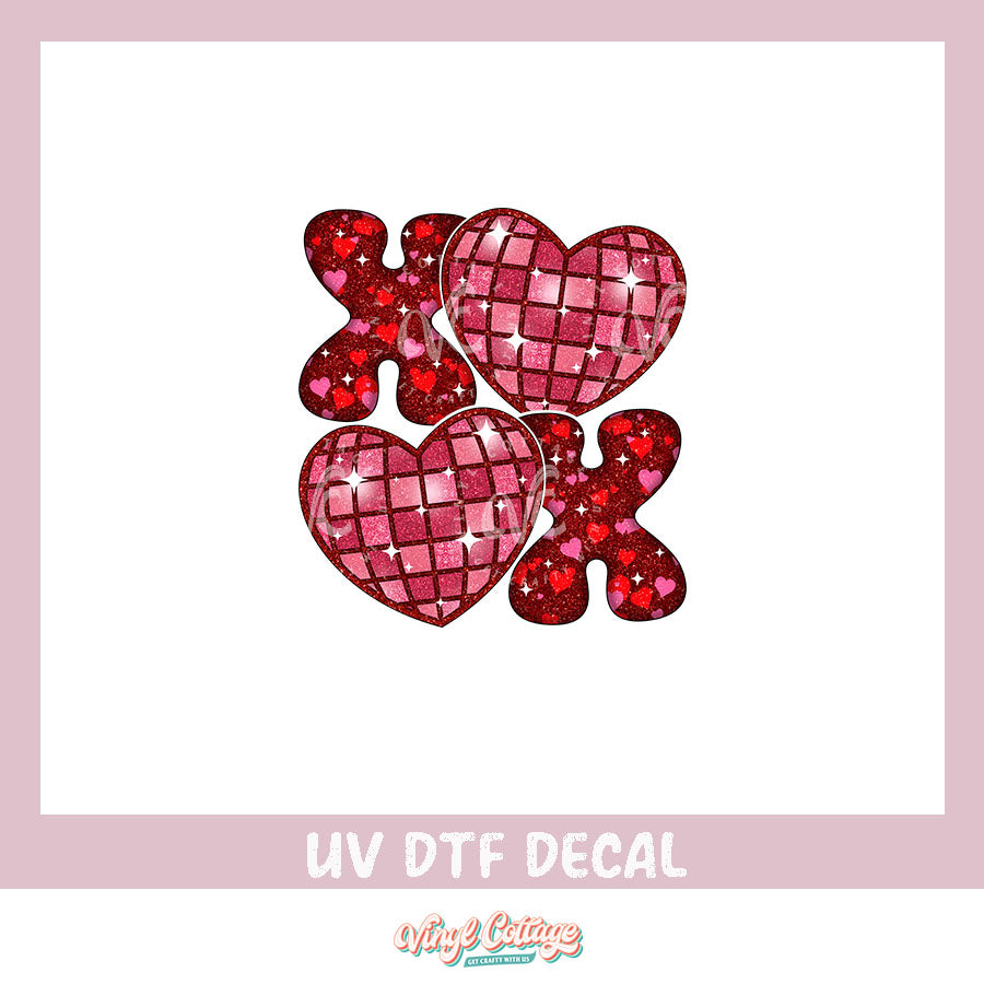 WC350 ~ UV DTF DECAL ~ XOXO Red Disco