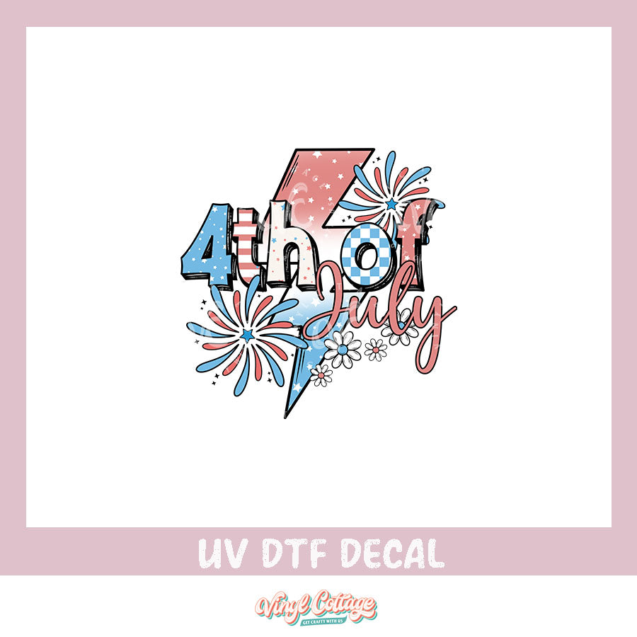WC372 ~ UV DTF DECAL ~ Fourth of July
