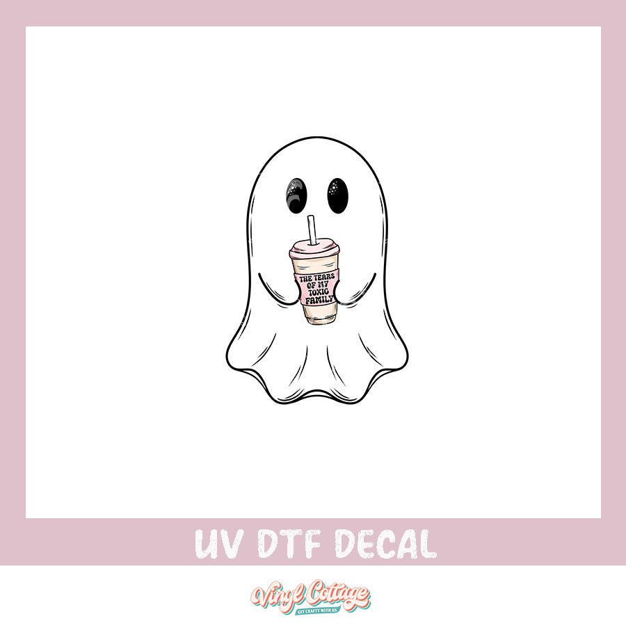 WC379 ~ UV DTF DECAL ~ Ghostie Tears of Toxic Family
