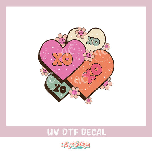 WC386 ~ UV DTF DECAL ~ XOXO Hearts
