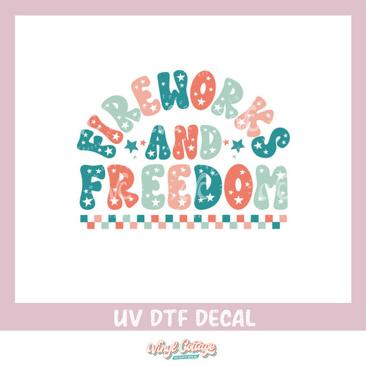 WC419 ~ UV DTF DECAL ~ Fireworks and Freedom