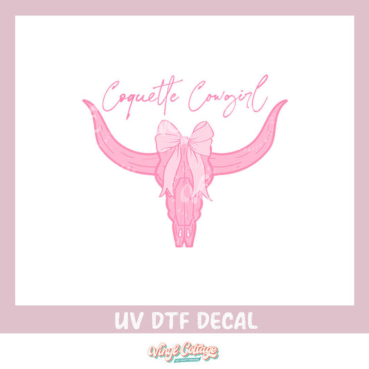 WC428 ~ UV DTF DECAL ~ Coquette Cowgirl Steer