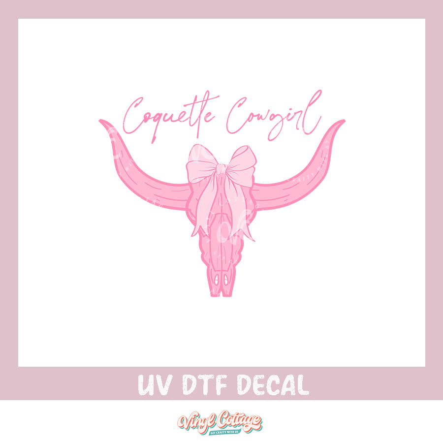 WC428 ~ UV DTF DECAL ~ Coquette Cowgirl Steer