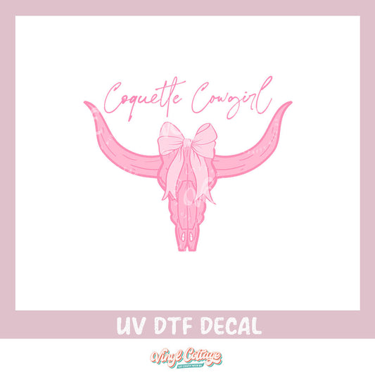WC428 ~ UV DTF DECAL ~ Coquette Cowgirl Steer