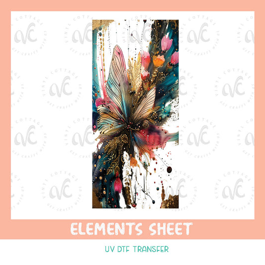 WC432 ~ Butterfly Tall Decal ~ UV DTF Decal
