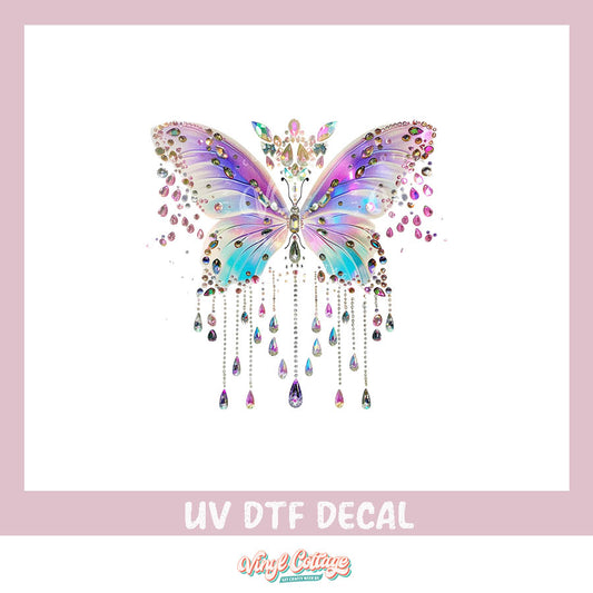WC453 ~ Jeweled Butterfly ~ UV DTF Decal