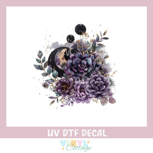 WC456 ~ Midnight Bouquet ~ UV DTF Decal