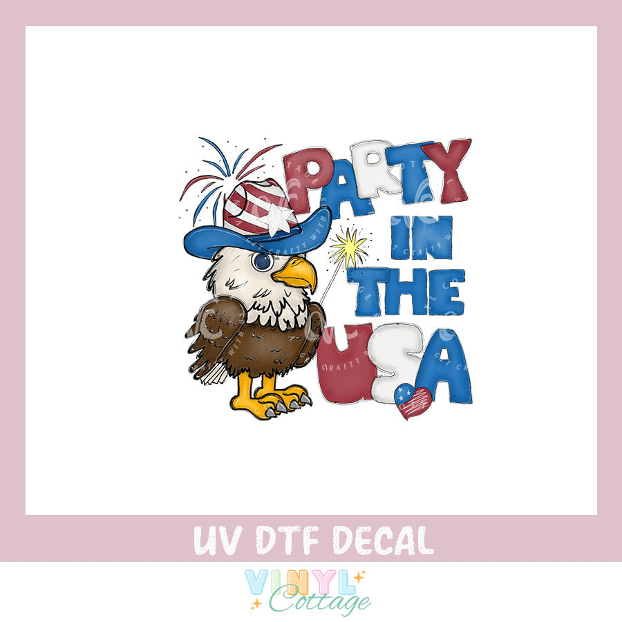 WC463 ~ Party in the USA ~ UV DTF Decal