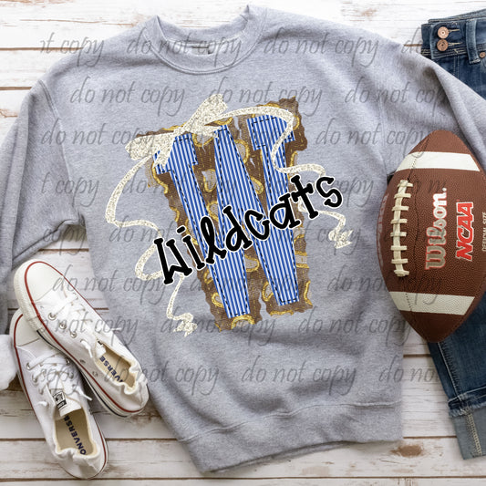Wildcats Royal Blue ~ Leopard Prepster ~ 25SAG ~ DTF Transfer