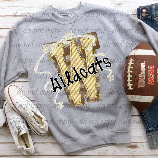 Wildcats Vegas Gold ~ Leopard Prepster ~ 25SAG ~ DTF Transfer
