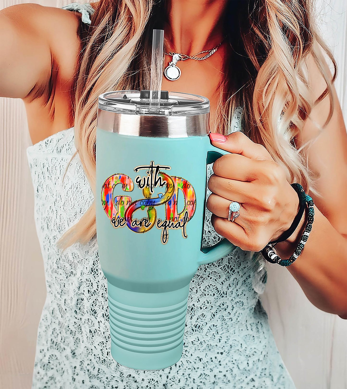 With God We Are Equal Ribbon ~ UV DTF DECAL