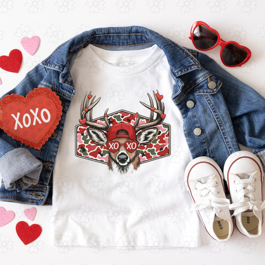 XOXO Camo Buck ~ 26ETS01 ~ DTF Transfer ~ Drop Down Menu