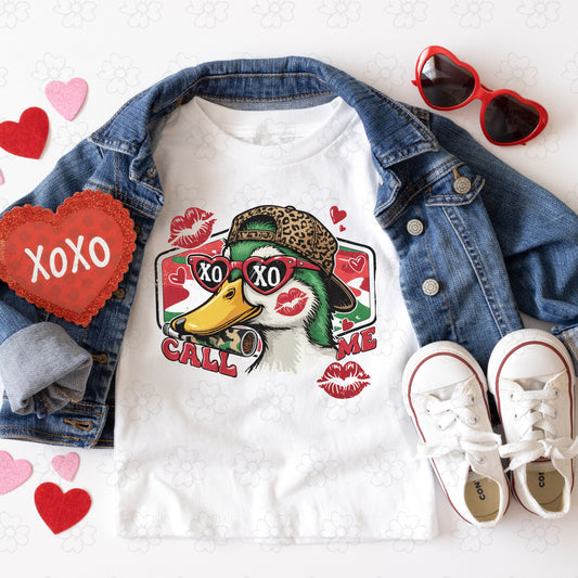 XOXO Duck Call Me ~ 26ETS01 ~ DTF Transfer ~ Drop Down Menu