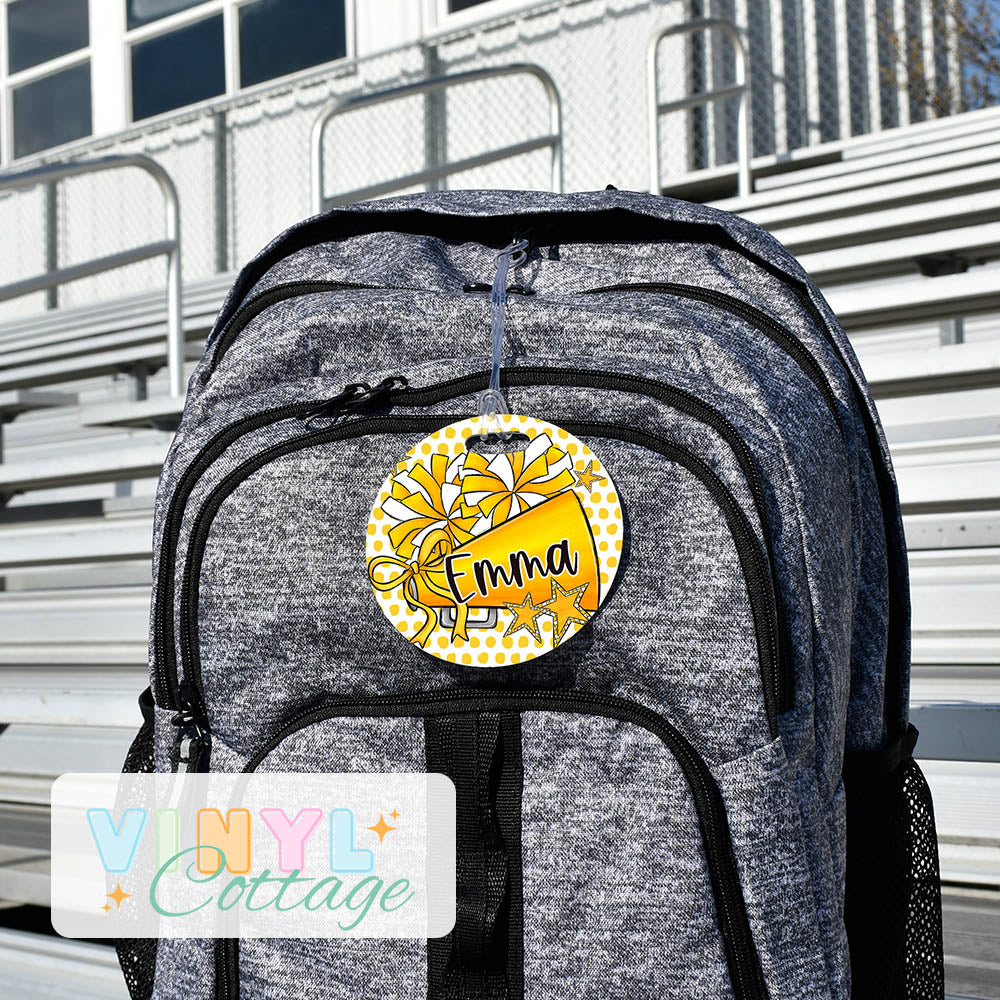 Cheer Megaphone Polka Dot Bag Tags