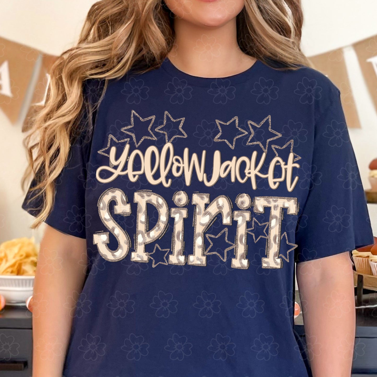 Yellow Jacket Spirit ~ Neutral Leopard ~ SAG24 ~ DTF Transfer