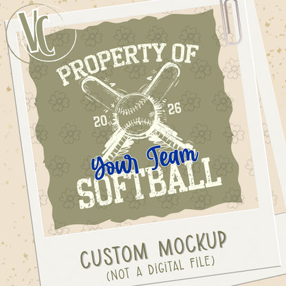 Design Fee/Mockup ~ Property of Custom Mascot Baseball/Softball ~ SAG26