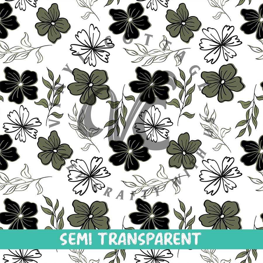 Sage Florals ~ Semi Transparent ~ ST004