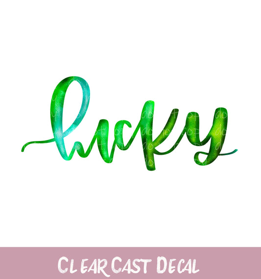 Lucky ~ White Ink Decal ~ WC080