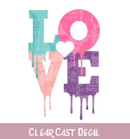 Dripping Love ~ White Ink Decal ~ WC082