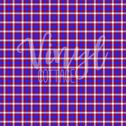 Plaid-Blue and Red