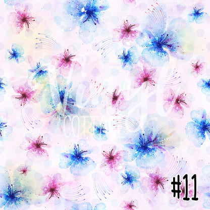 Pastel Blue & Purple Flowers