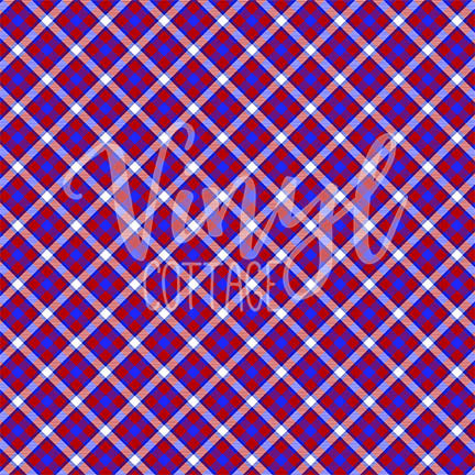 Plaid-Blue and Red