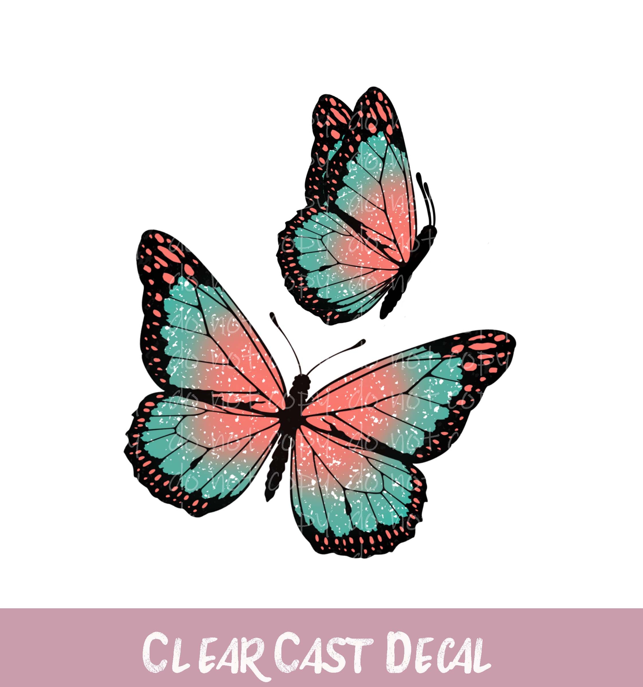 WC128 ~ White Ink Decal ~ Butterflies – Vinyl Cottage