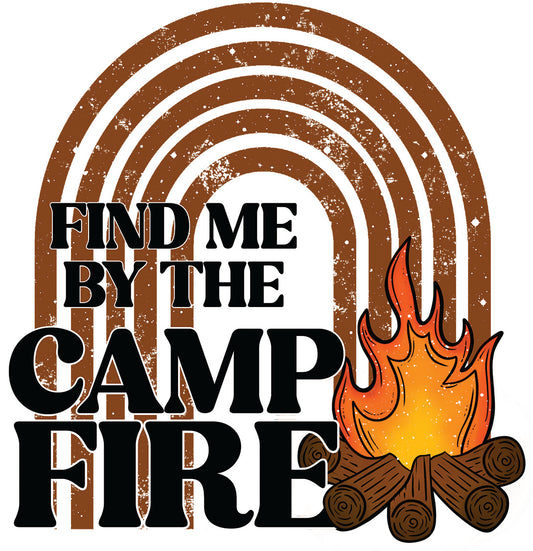 Find Me By the Campfire ~ White Ink Decal ~ WC133
