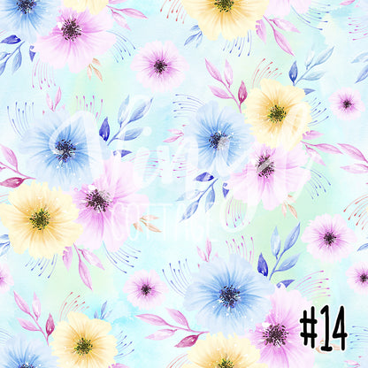 Pastel Blue & Purple Flowers