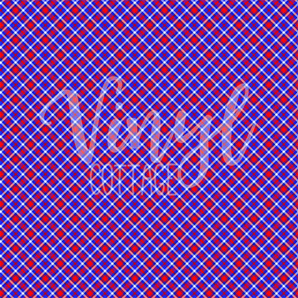 Plaid-Blue and Red