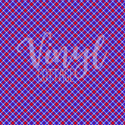 Plaid-Blue and Red